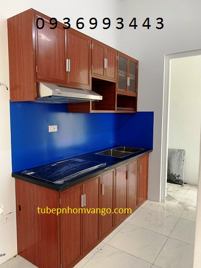 mẫu tủ bếp nhôm kinh chữ I mẫu tủ bếp nhôm kinh chữ I