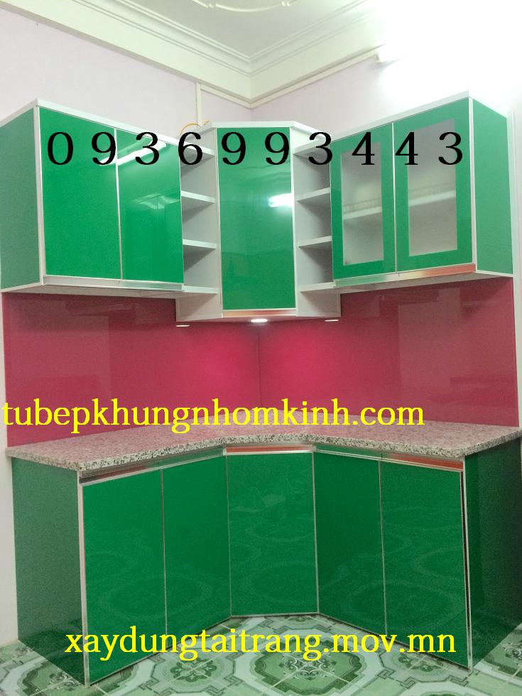 tủ bếp nhôm cánh acrylic chữ L tủ bếp nhôm cánh acrylic chữ L