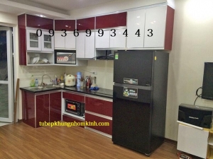 thi công tủ bêp nhôm cánh Acrylic đẹp