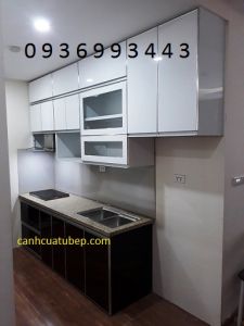 tủ bếp nhôm cánh Acrylic