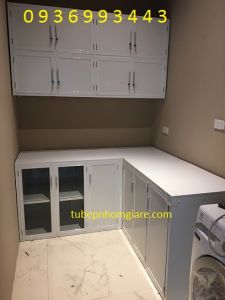 mẫu thi công tủ bếp nhôm