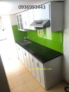 tủ bếp nhôm sơn tĩnh điện