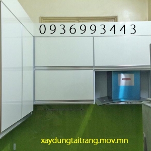 tu bep nhom canh Acrylic chu L
